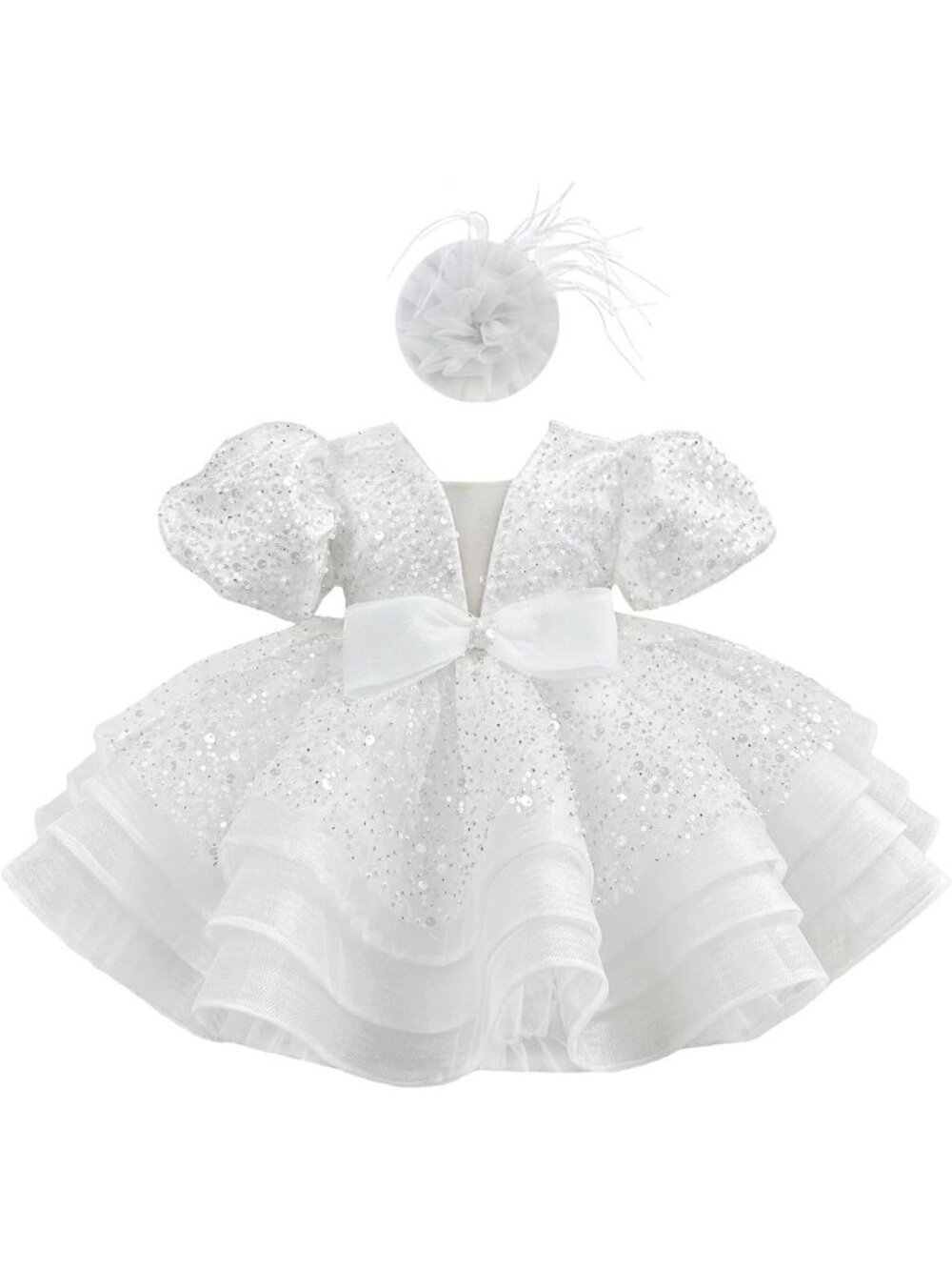 Sparkly Sequin Flower Girl Dress | Elegant Pageant Wedding Gown for Girls